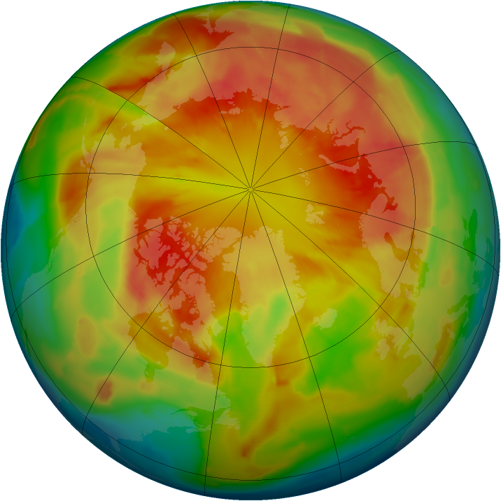 Arctic ozone map for 11 March 2013